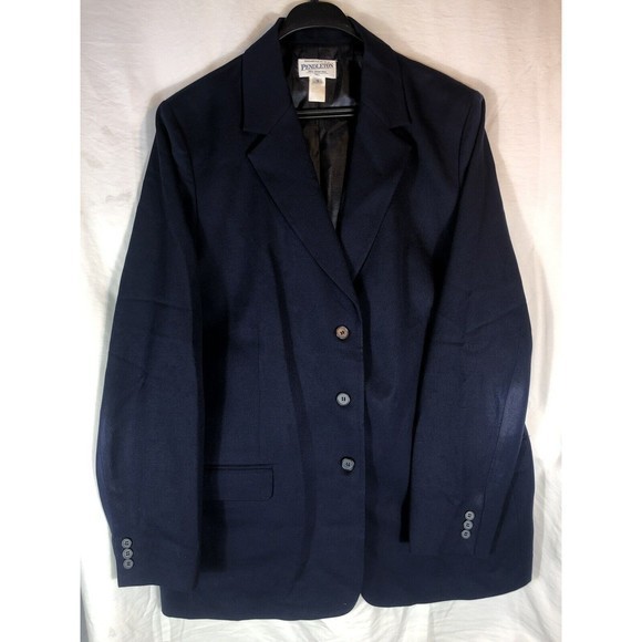 Pendleton Mens Blazer Sport Coat Jacket Two‎ Button Navy Blue Wool 18 Tall - Picture 2 of 12